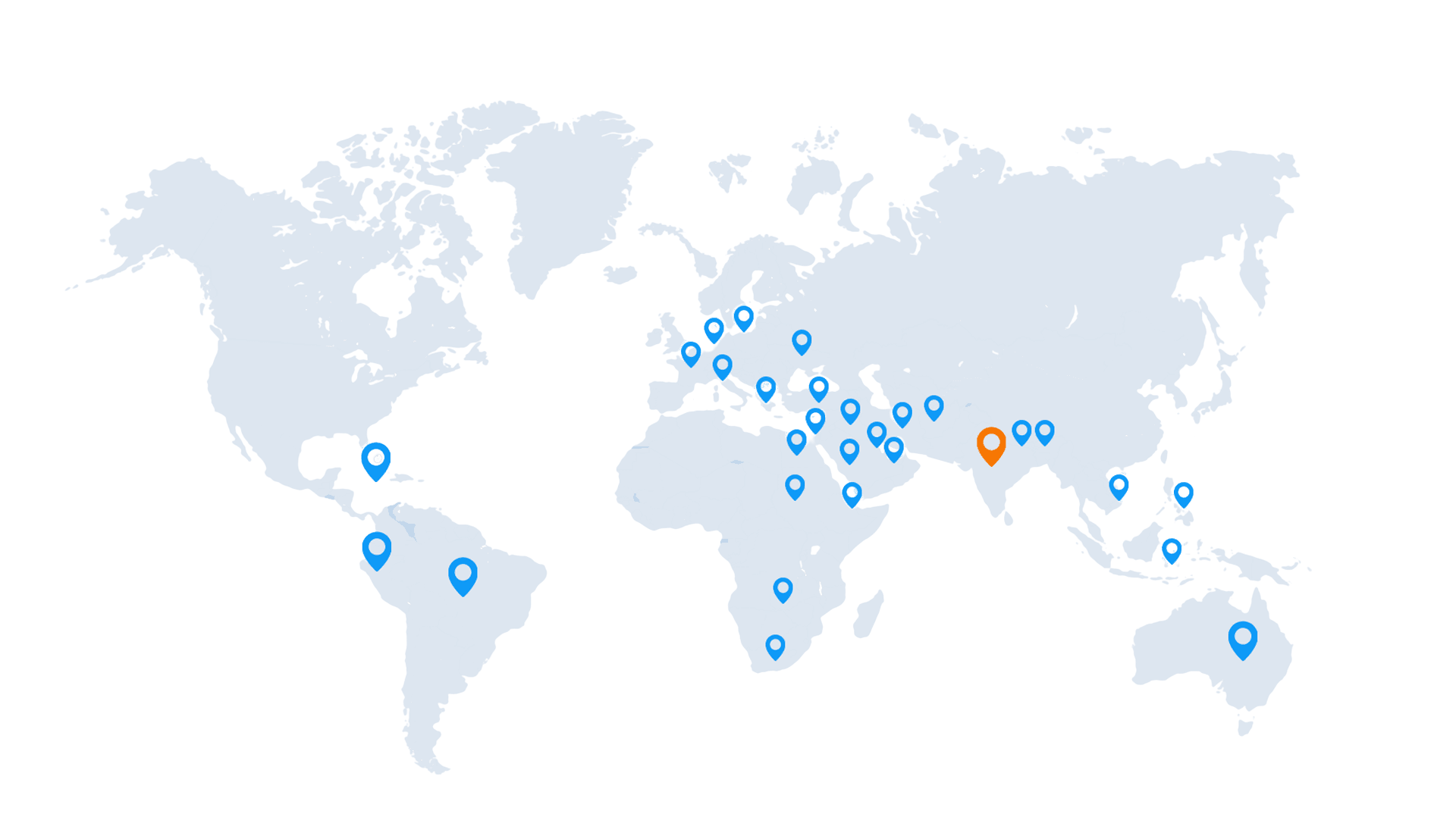 World map showing Newtech Medical Devices global presence